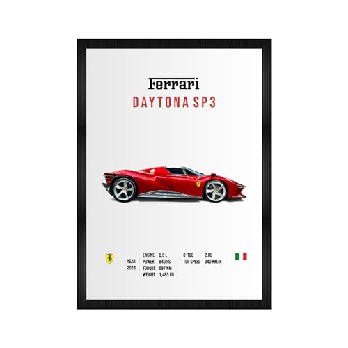 CodersParadise F1 Red Racing Car Poster Frame A4 Framed Wall Art