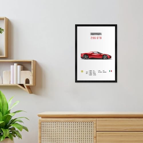 CodersParadise F1 Red Racing Car Poster Frame A4 Framed Wall Art