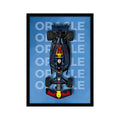 CodersParadise F1 Red Racing Car Poster Frame A4 Framed Wall Art