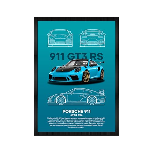 CodersParadise F1 Red Racing Car Poster Frame A4 Framed Wall Art