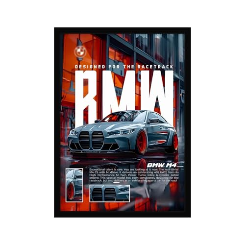 CodersParadise F1 Red Racing Car Poster Frame A4 Framed Wall Art