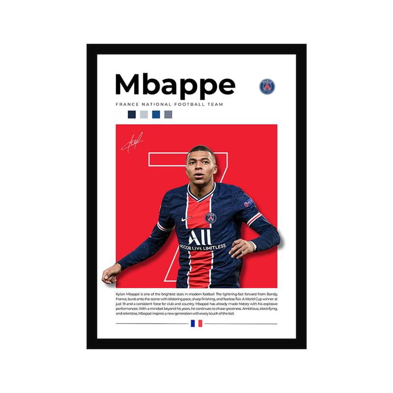 CodersParadise CR7-Inspired Football Icon Poster Frame A4 Framed Wall Art