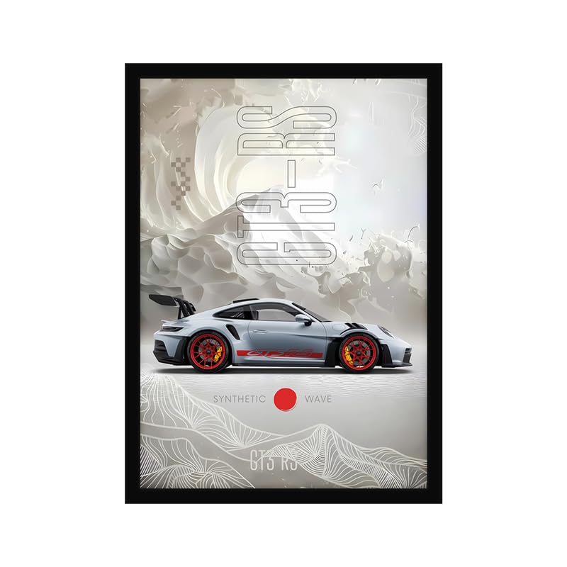 CodersParadise F1 Red Racing Car Poster Frame A4 Framed Wall Art