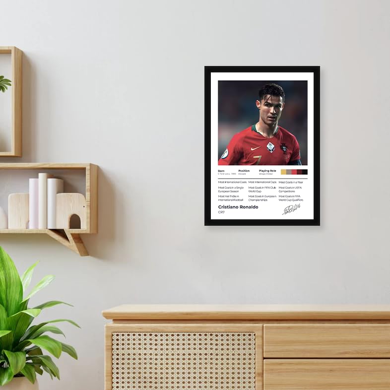 CodersParadise CR7-Inspired Football Icon Poster Frame A4 Framed Wall Art