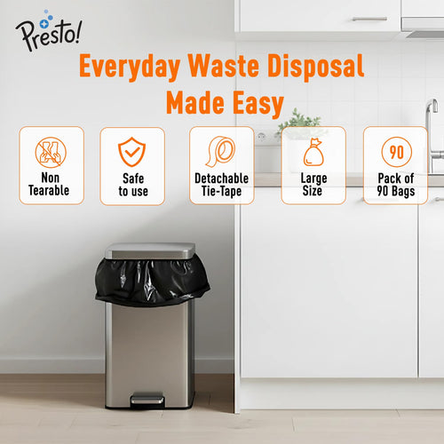 Presto! Garbage Bags Medium 180 Count Black