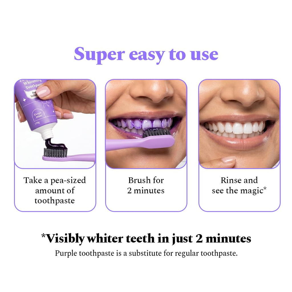 Perfora Purple Whitening Toothpaste-75g | Purple Toothpaste For Teeth Whitening | Teeth Stain Remover | Enamel Safe & Effective Teeth Whitener Oral care | Grape Mint
