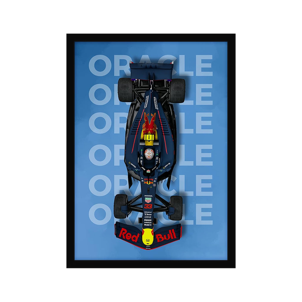 CodersParadise F1 Red Racing Car Poster Frame A4 Framed Wall Art