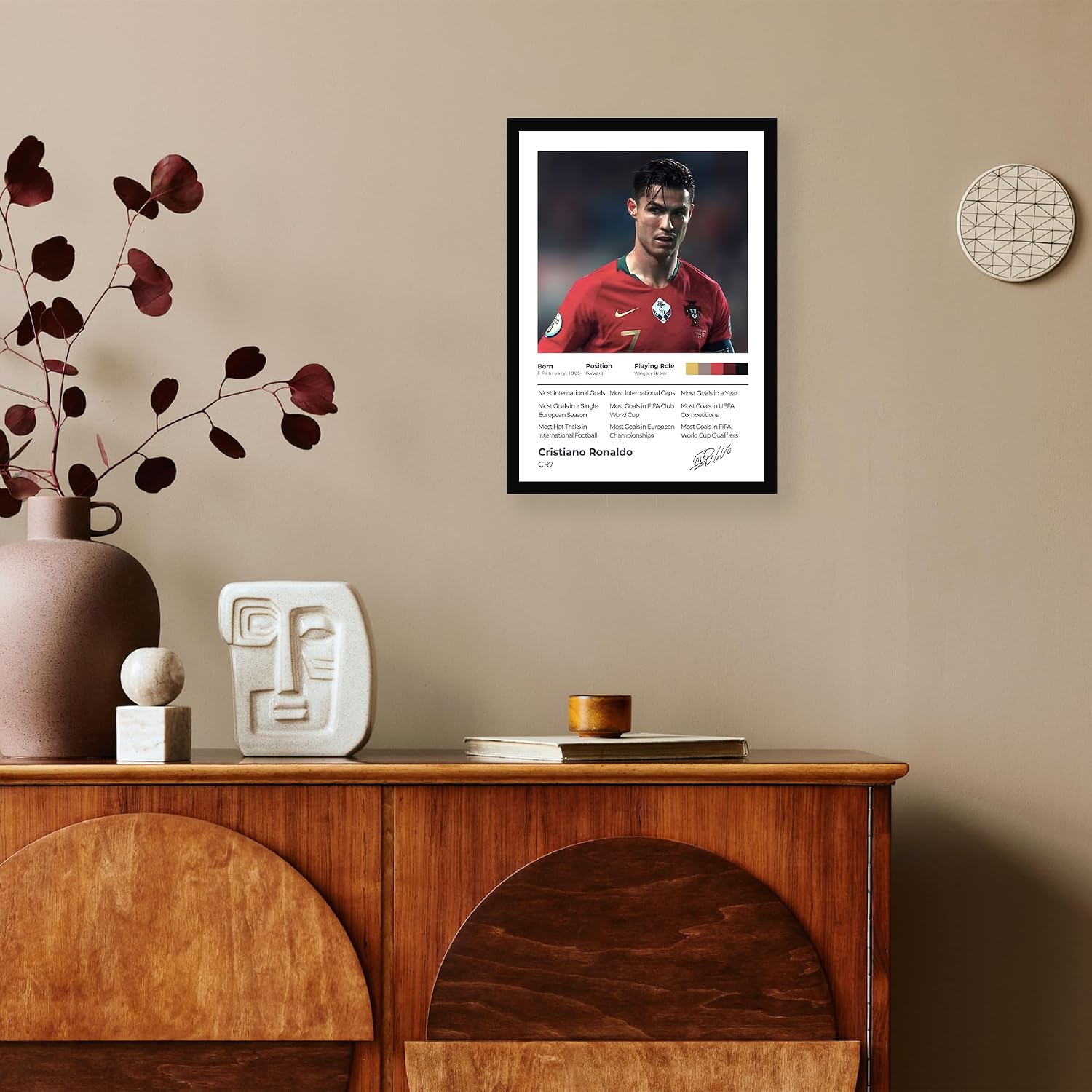 CodersParadise CR7-Inspired Football Icon Poster Frame A4 Framed Wall Art