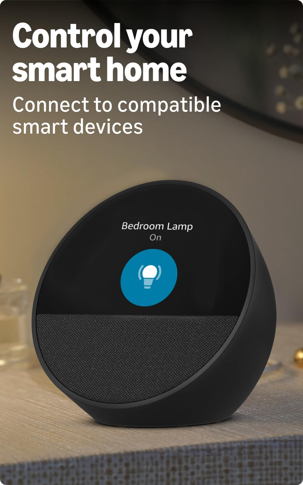 Amazon Echo Spot (latest model), Smart alarm clock with vibrant sound, Alexa and Bluetooth | Blue