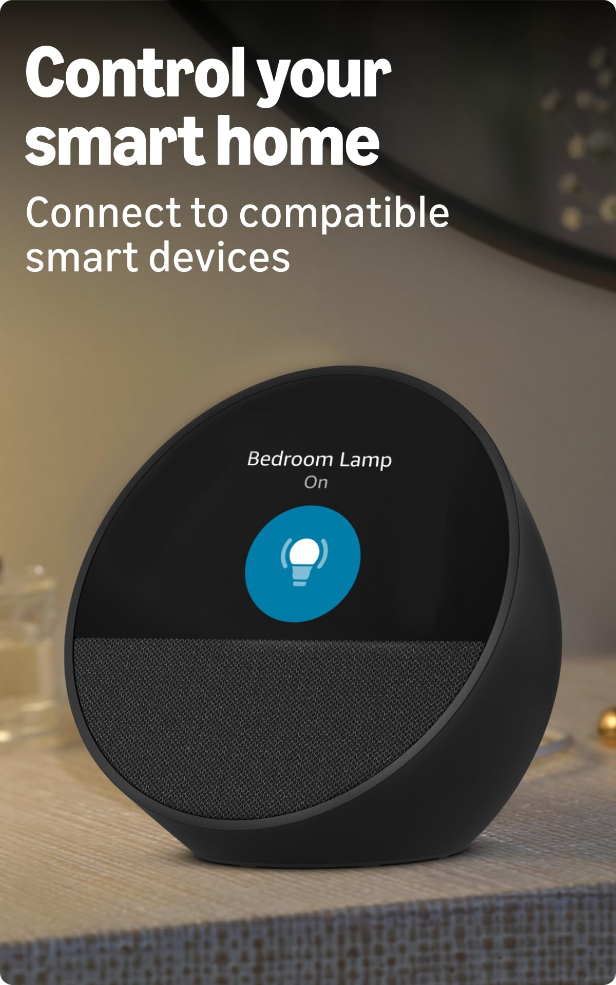 Amazon Echo Spot (latest model), Smart alarm clock with vibrant sound, Alexa and Bluetooth | Blue