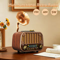 Multi-band Vintage Radio, Portable FM AM SW Radio, Wireless Music Streaming & TF Card Play, Retro Styling for Home/Garden