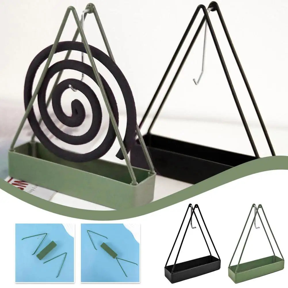 Mosquito Coil Holder With Tray Creative Wrought Triangular Shape Mosquito Repellent Incense Rack Home Decor Tool