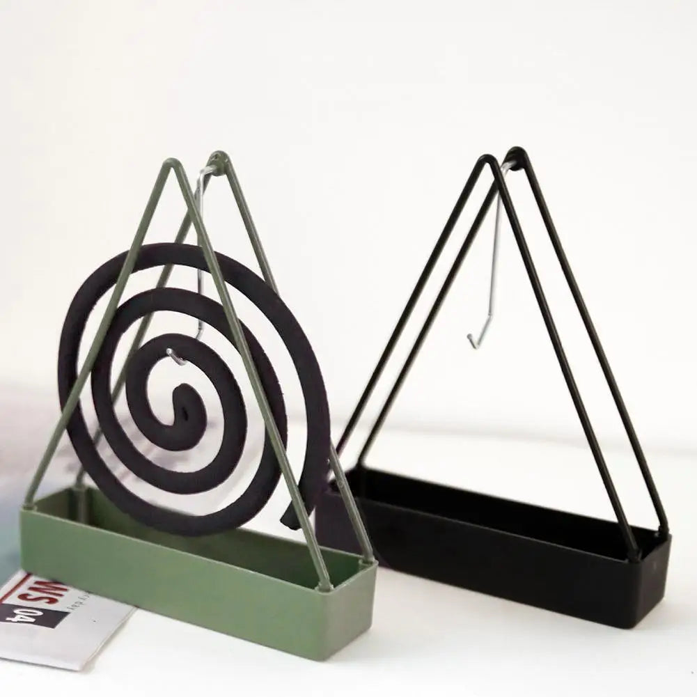 Mosquito Coil Holder With Tray Creative Wrought Triangular Shape Mosquito Repellent Incense Rack Home Decor Tool